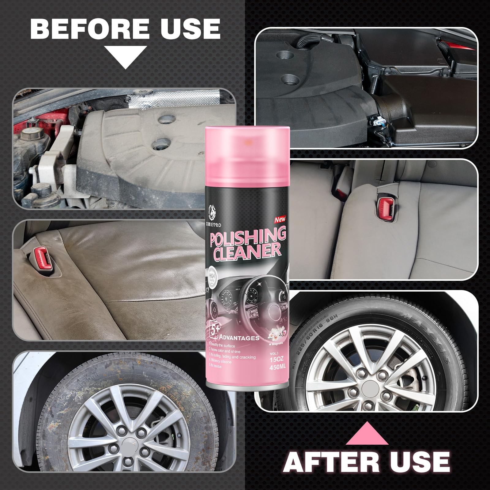 Interior Car Cleaner & Polishing – Repels Dust & Staining, Restores & Protect…