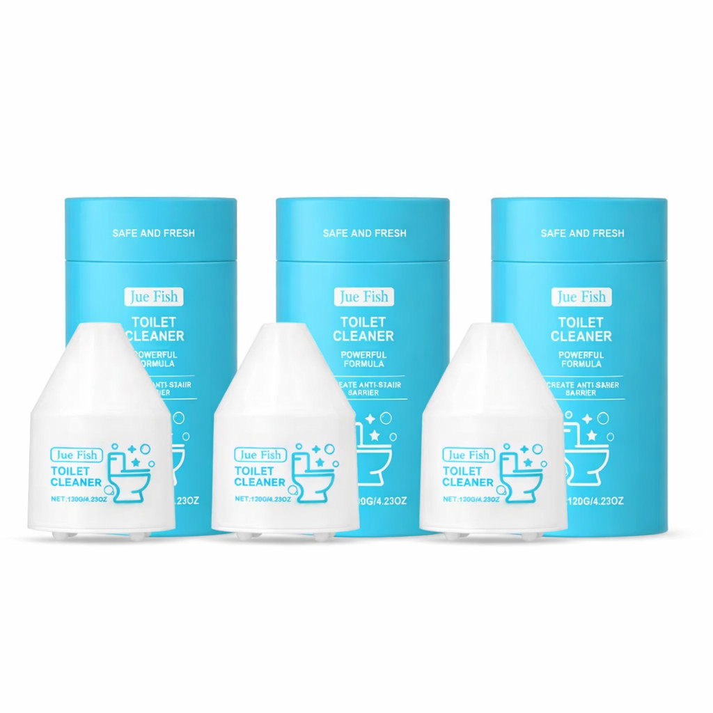 3Pcs-JUE FISH Toilet Cleaning Solid Bubble Block – Automatic Toilet Bowl Cleaner