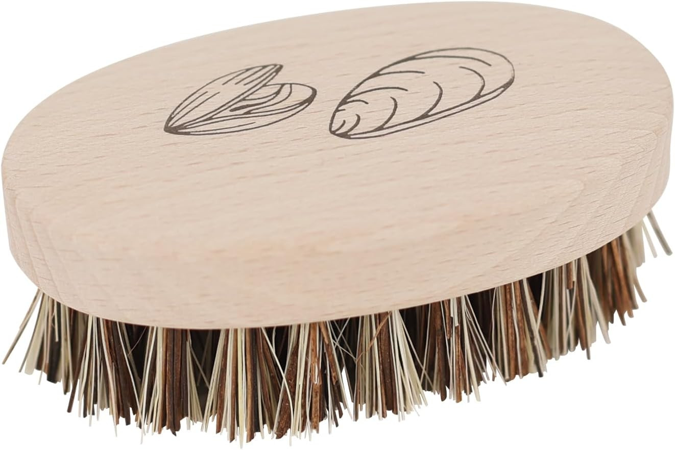 Mussel Brush with Beechwood Handle, 3-3/4-Inches, Set of 2 – Brush for Scrubbing