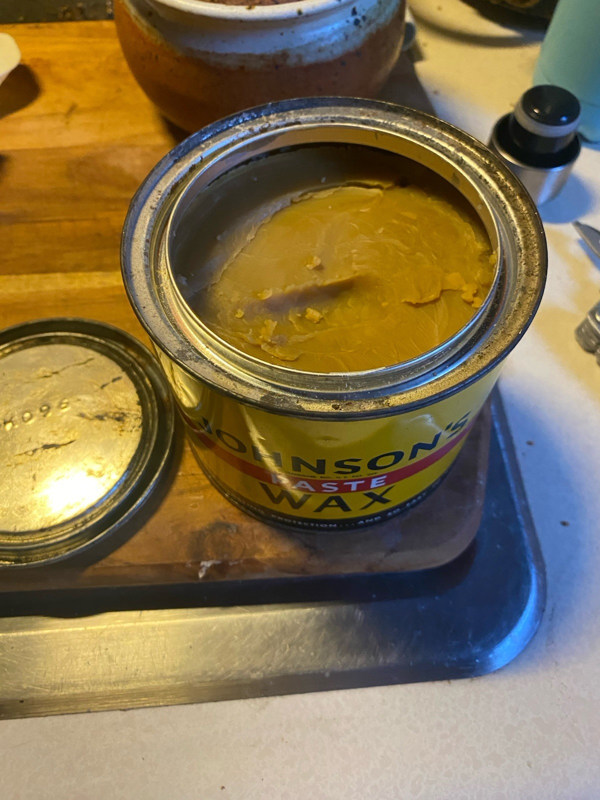 Original Formula Johnson’s Paste Wax – Mostly Full – 19.4 oz – 1950s VTG