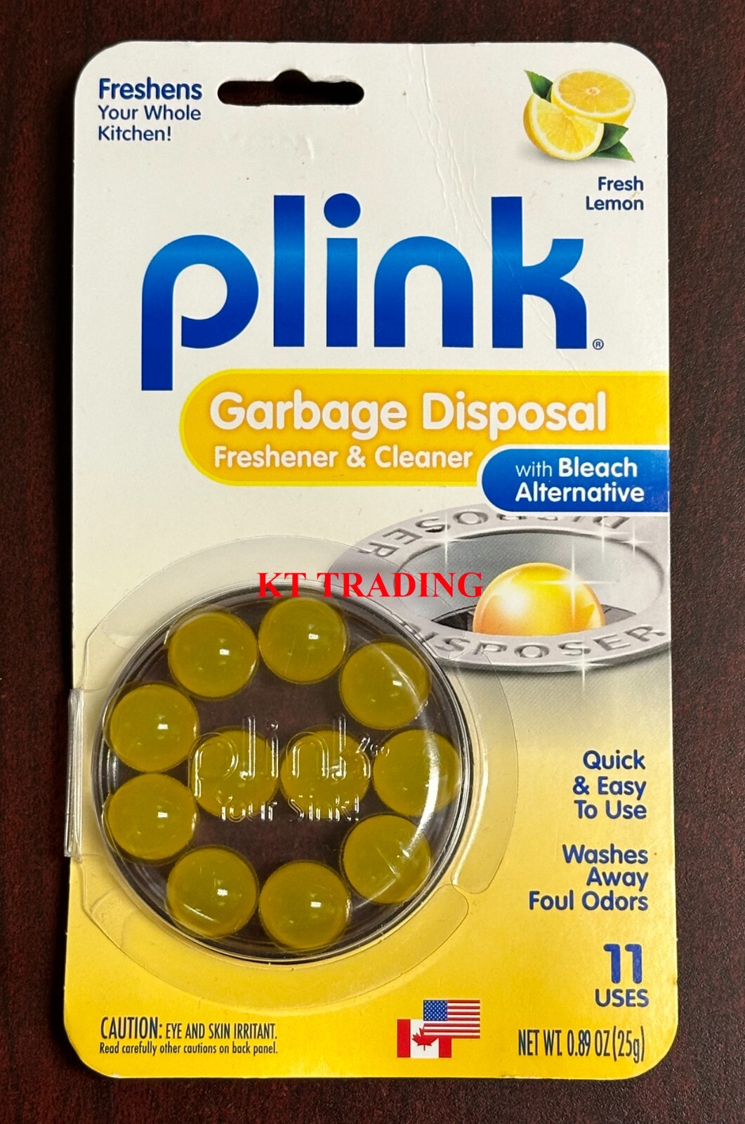 (10-Pk) Plink GARBAGE DISPOSAL Sink Foul Odor FRESHENER & CLEANER ~FRESH LEMON