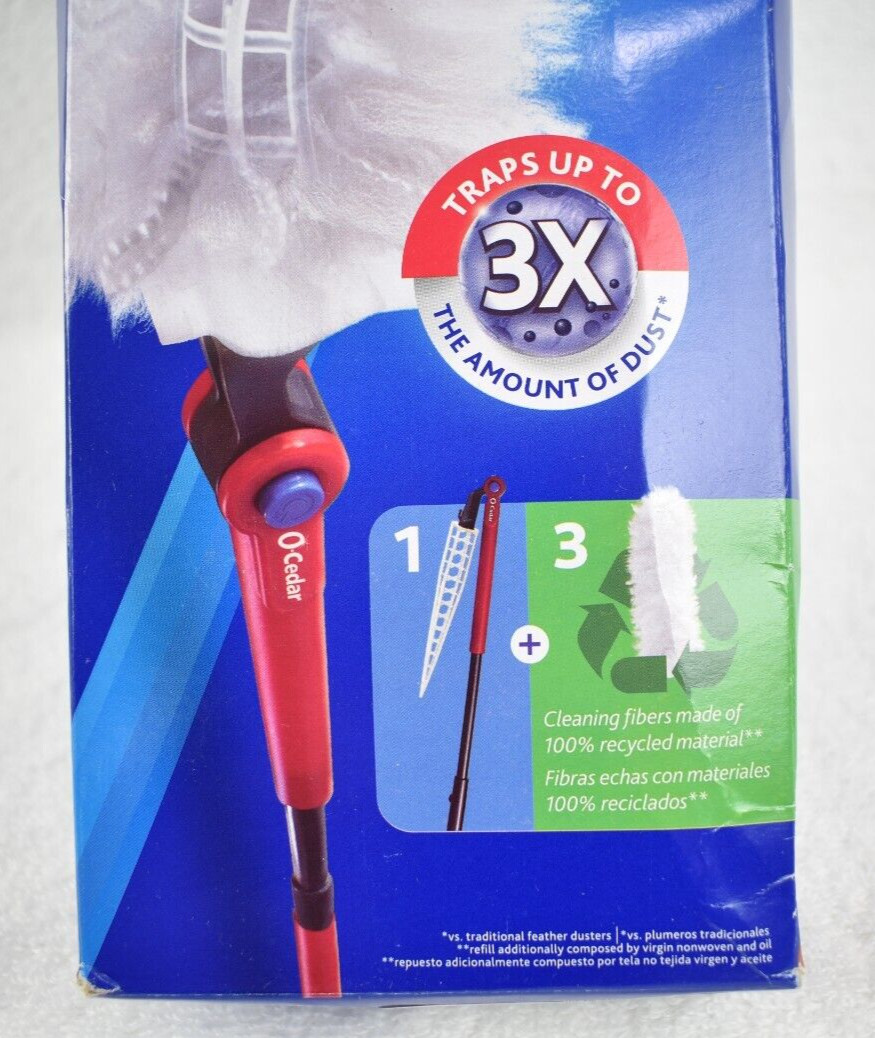O-Cedar Flex & Catch Heavy Duty Dusting Kit / 1 Extendable Handle / 3 Dust Pads