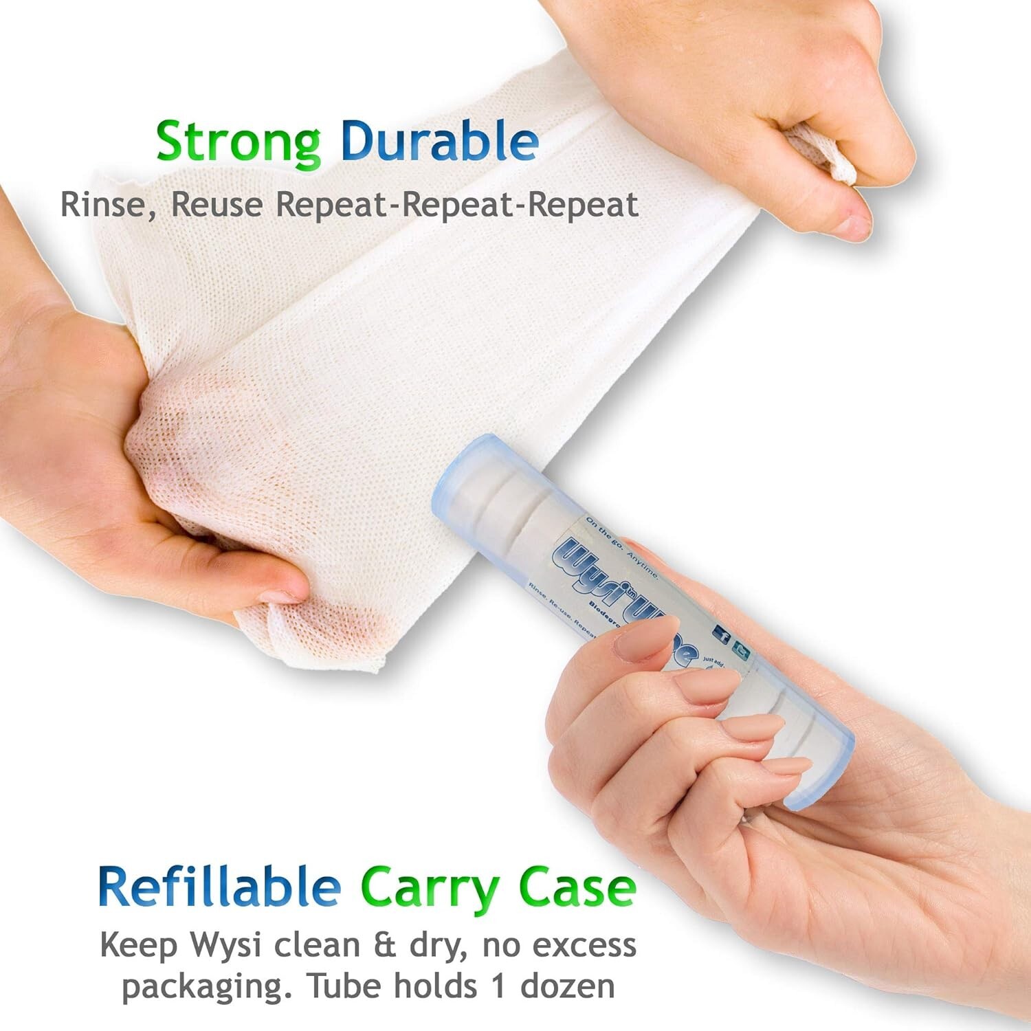 WYSI Multi-Purpose Expandable Wipes Add Water Box of 1000 Compressed Tablets NEW