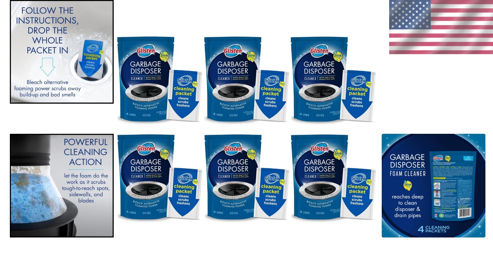 Powerful Odor Eliminator for Garbage Disposals – 6 Lemon-Scented Foaming Packs
