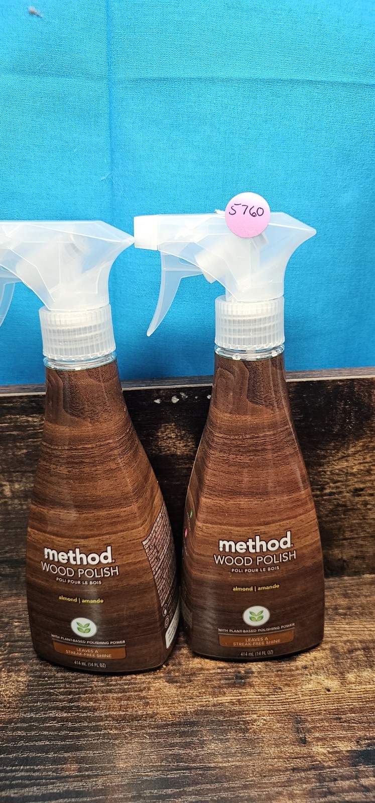 Method Wood Polish Spray Cleaner Almond Streak Free Shine 14 Ounces Lot Of 2