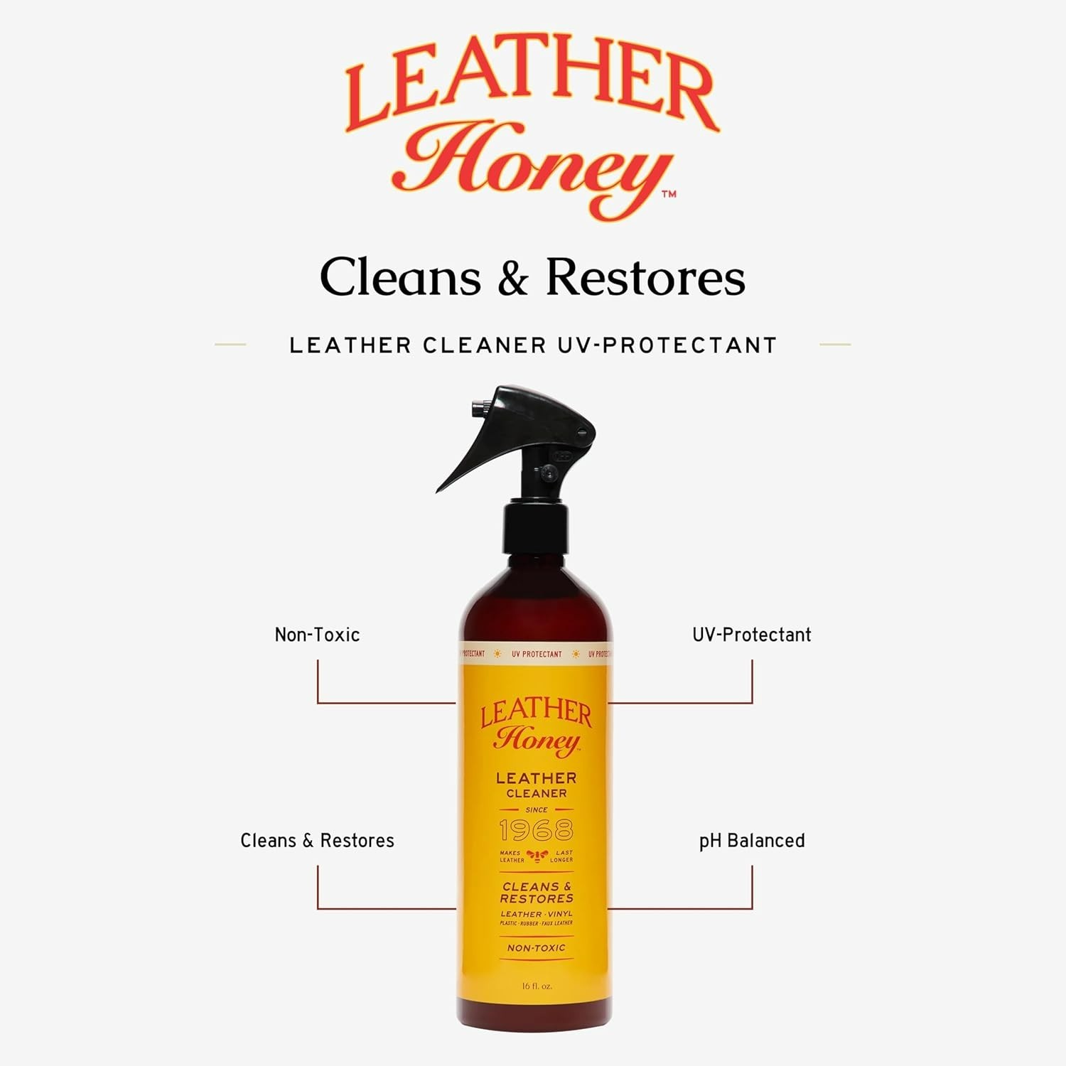 Fragrance-Free 16oz Leather Cleaner Spray – UV Safe for All Colors & Materials