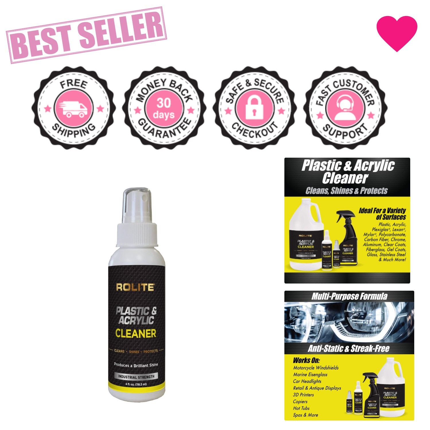 Versatile High Shine Cleaner – 4 fl. oz. Streak-Free Protectant for All Surfaces