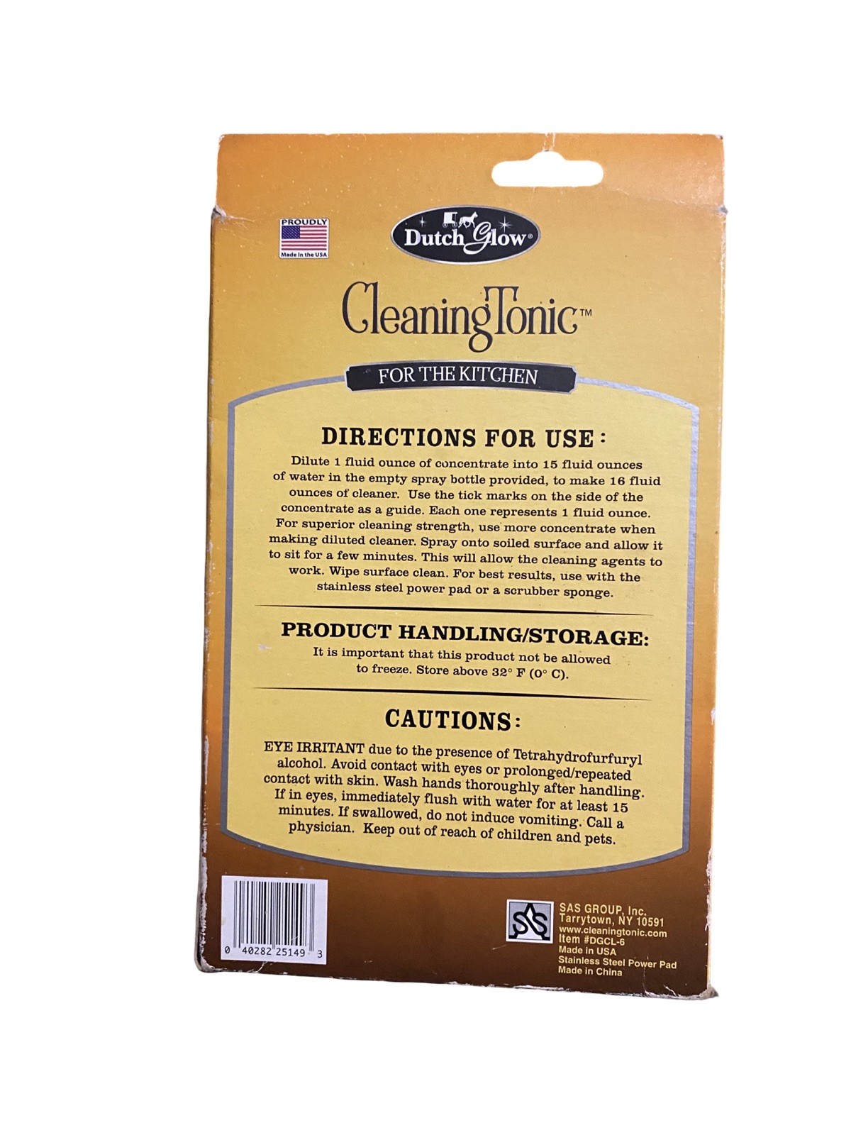 Dutch Glow Cleaning Tonic Kitchen Kit 8 oz Concentrate New Open Box