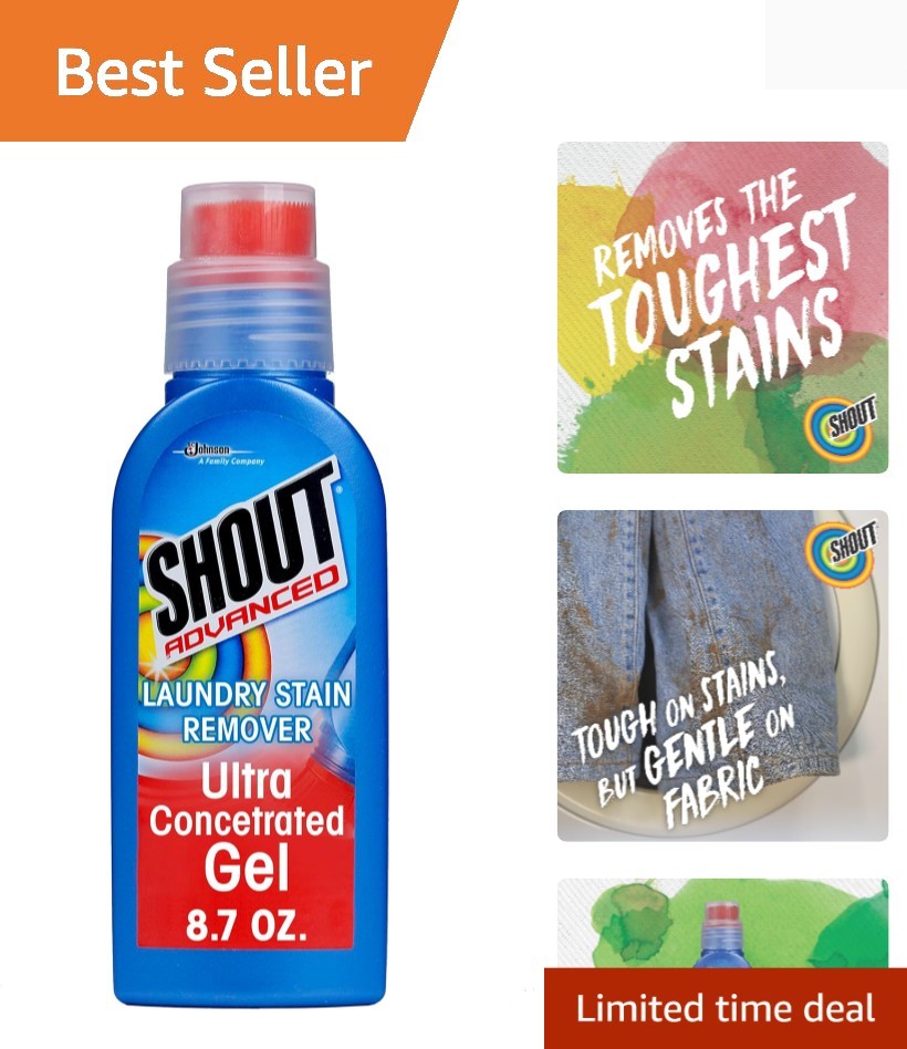 Effortless 8.7oz Stain Remover Gel with Brush – Ultimate Laundry Solution