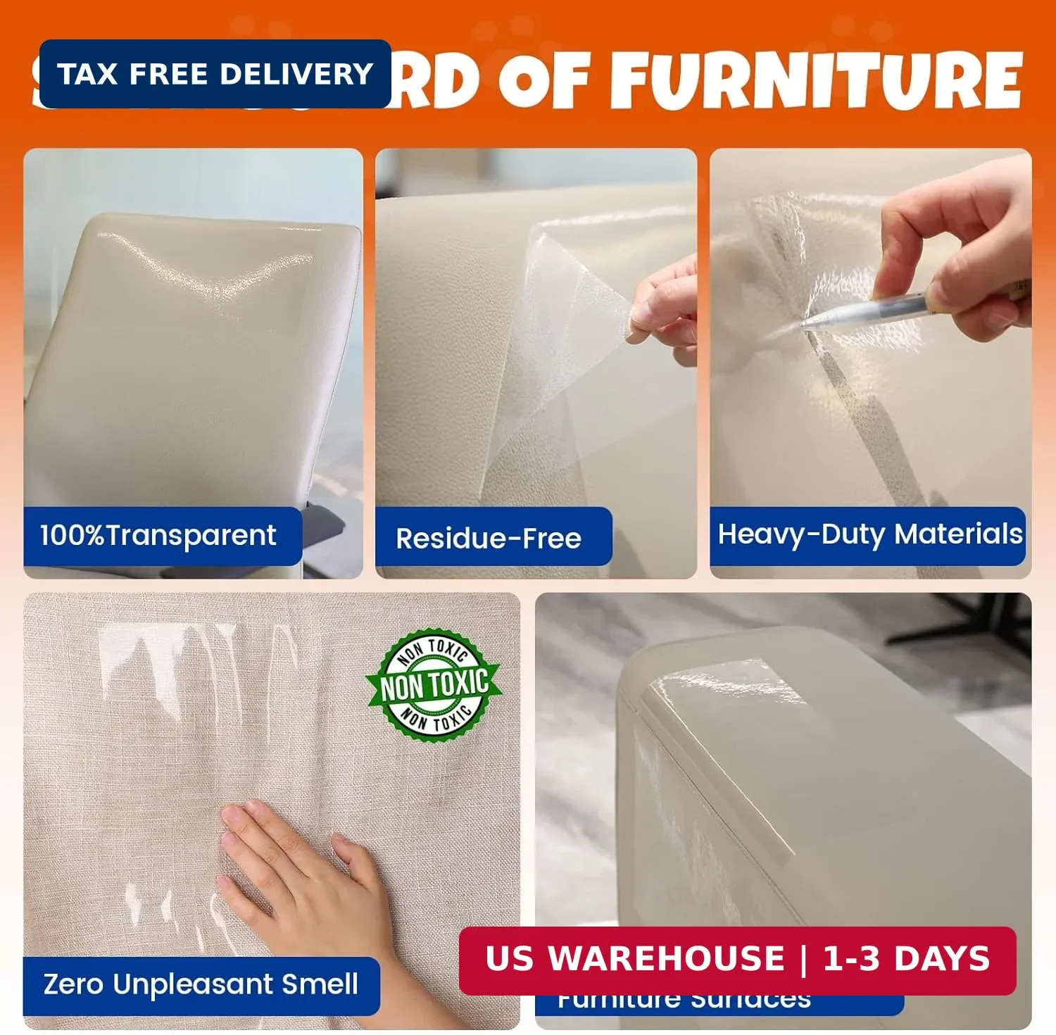 17Pack- Anti Cat Scratch Furniture Protector, Clear Couch Protector from Cat Cla