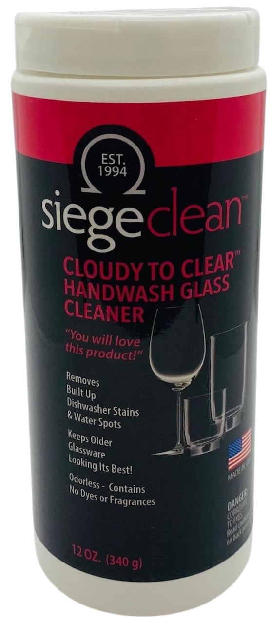 Siege Handwash Glass Powder Cleaner, 12 oz, Earth Friendly, Made in USA, P-35