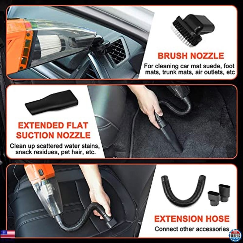 17Pcs Car Cleaning Kit with Vacuum, Brushes, Towels & Windshield Tools