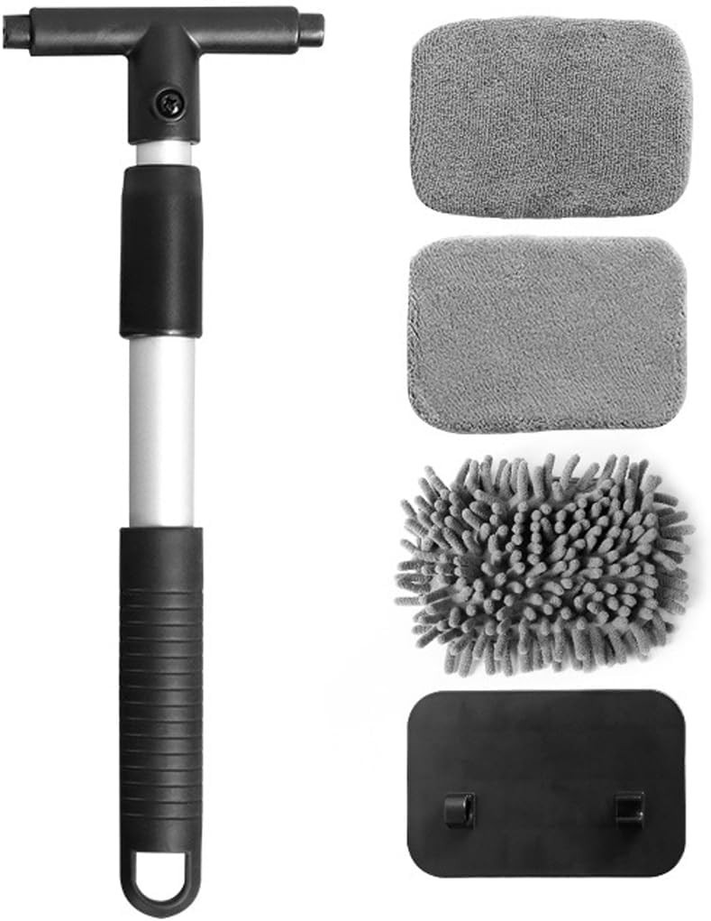 Compact 3-in-1 Vehicle Cleaning Brush with Telescopic Handle for Optimal