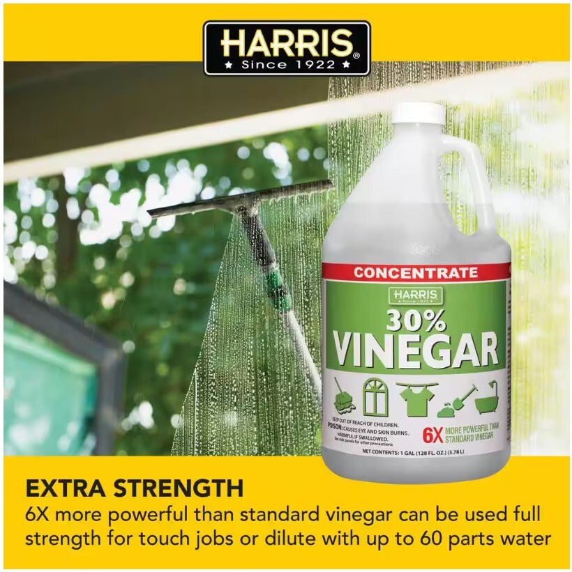 Harris 30% Vinegar Chemical-Free Concentrate & 32oz. Spray Bottle – 1 Gallon
