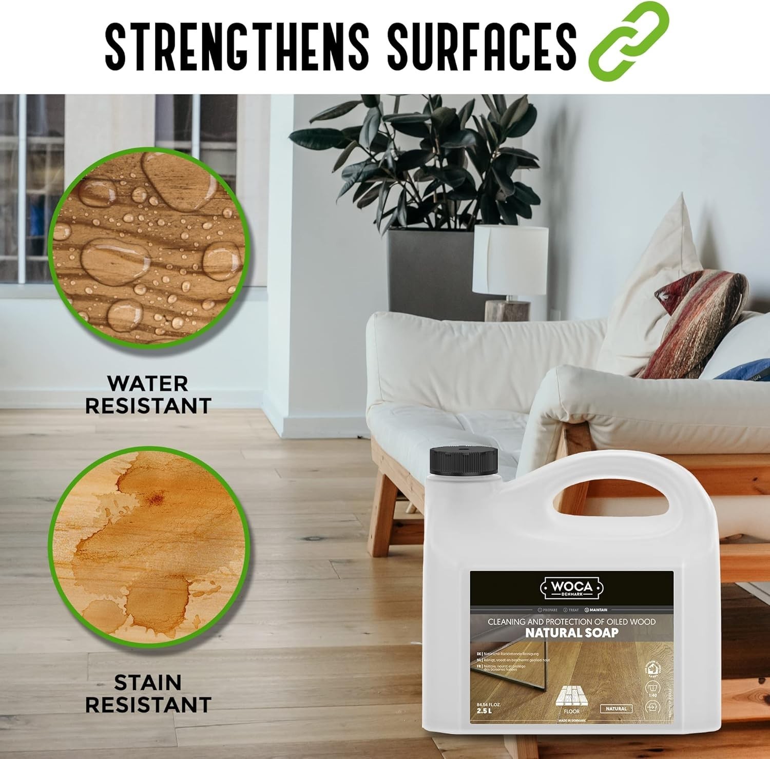 Natural Soap, Natural 1L – Concentrated Wood Cleaner for oil finished hardwoo…