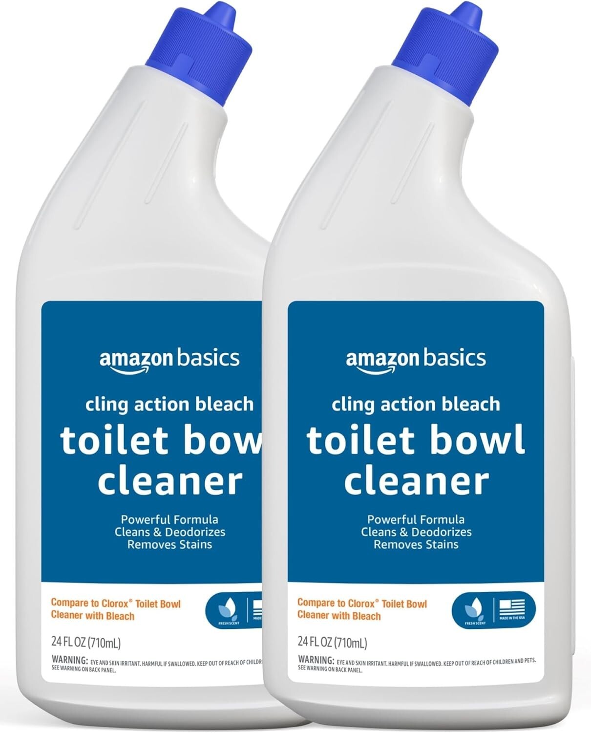 Amazon Basics Toilet Bowl Cleaner with Bleach Fresh Scent 24oz 2 Pack Fast S