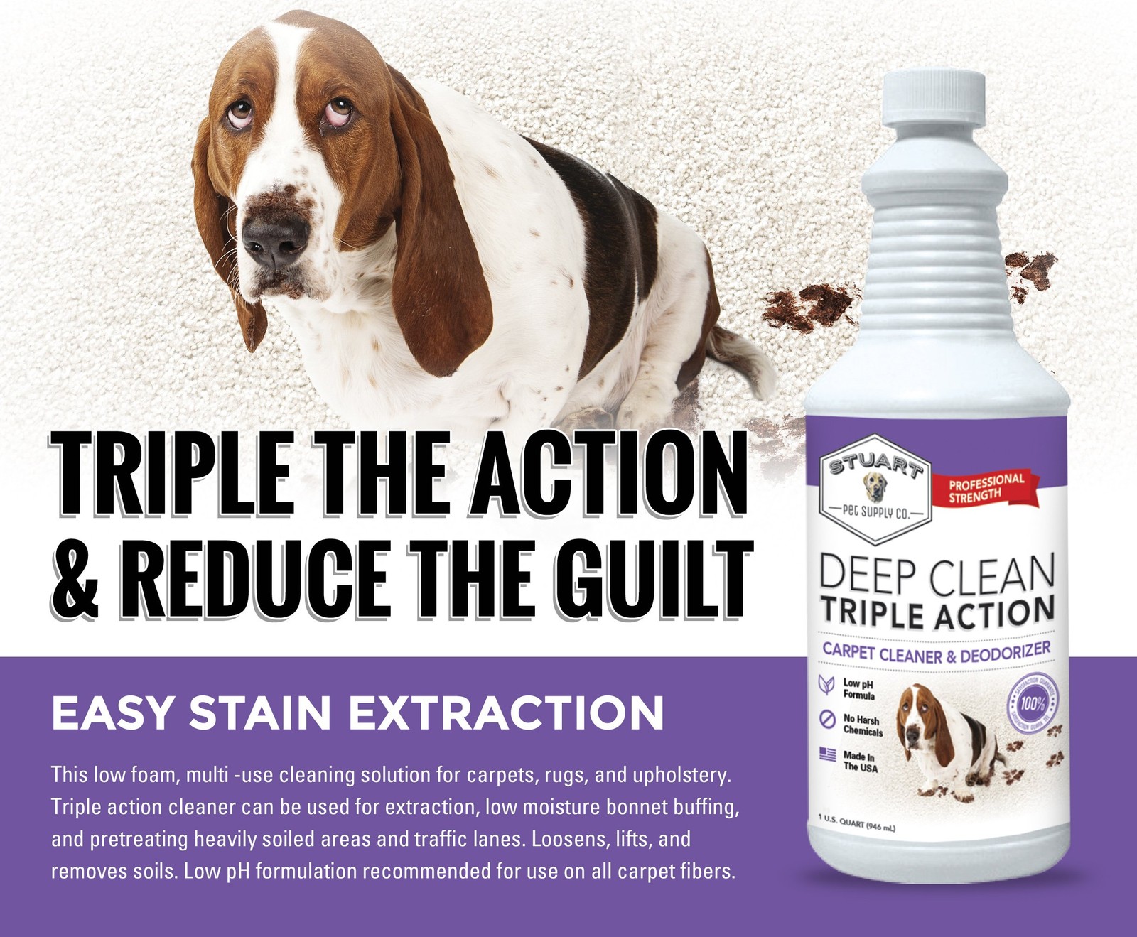 Stuart Pet Supply Co. Professional Strength Deep Clean (Gal.) 3X Carpet Clean…