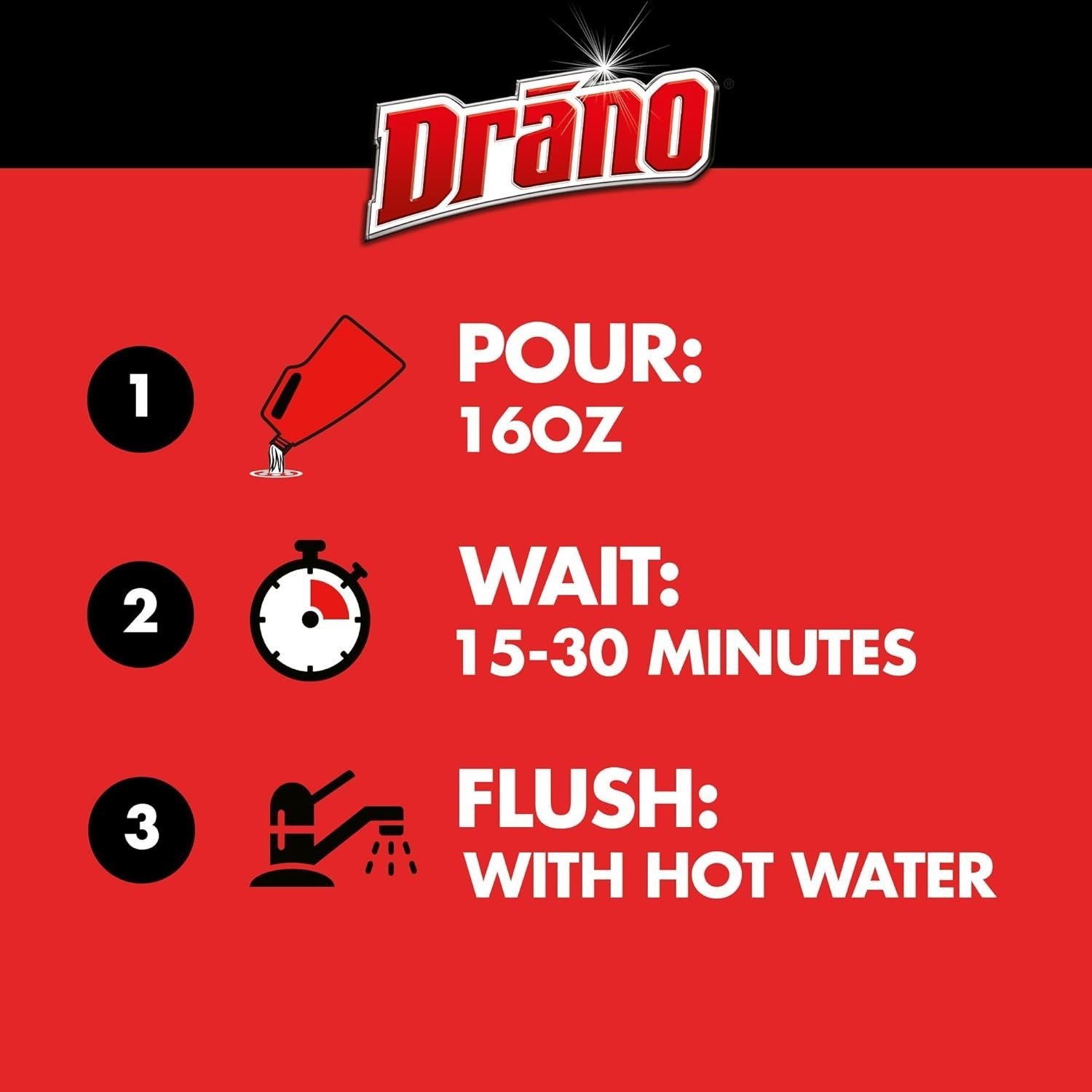 Drano Max Gel Clog Remover Unclogs Drains & Removes Hair, Soap Scum 80oz/2.3L