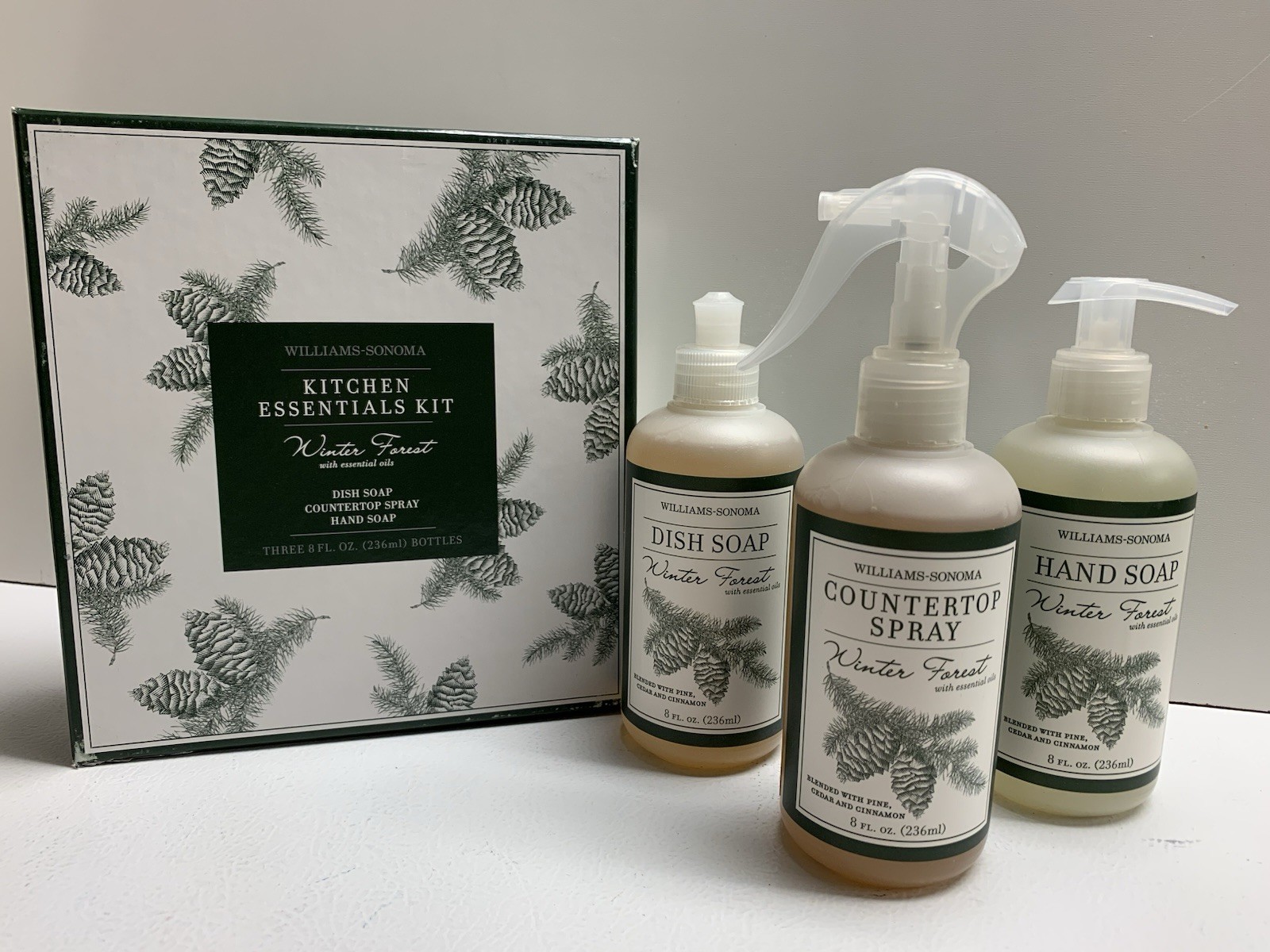 Williams Sonoma Winter Forest Kitchen Cleaning Kit Hand & Dish Soap + Spray