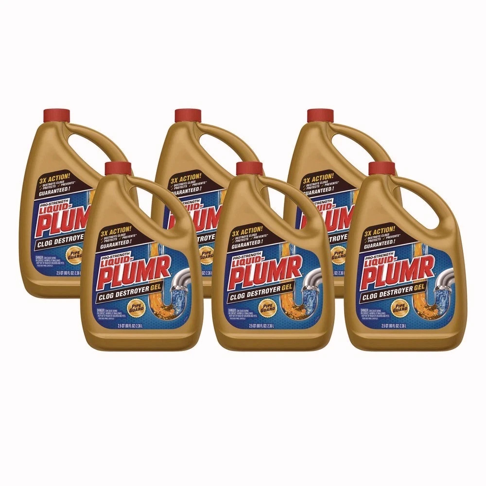 Liquid Plumr 00228CT 80 oz. Gel Pro-Strength Full Clog Destroyer (6/CT) New