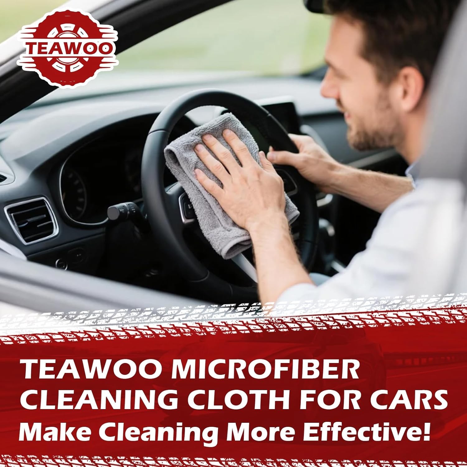 Microfiber Cleaning Cloths Bulk-, Gray Microfiber Towels for Cars,