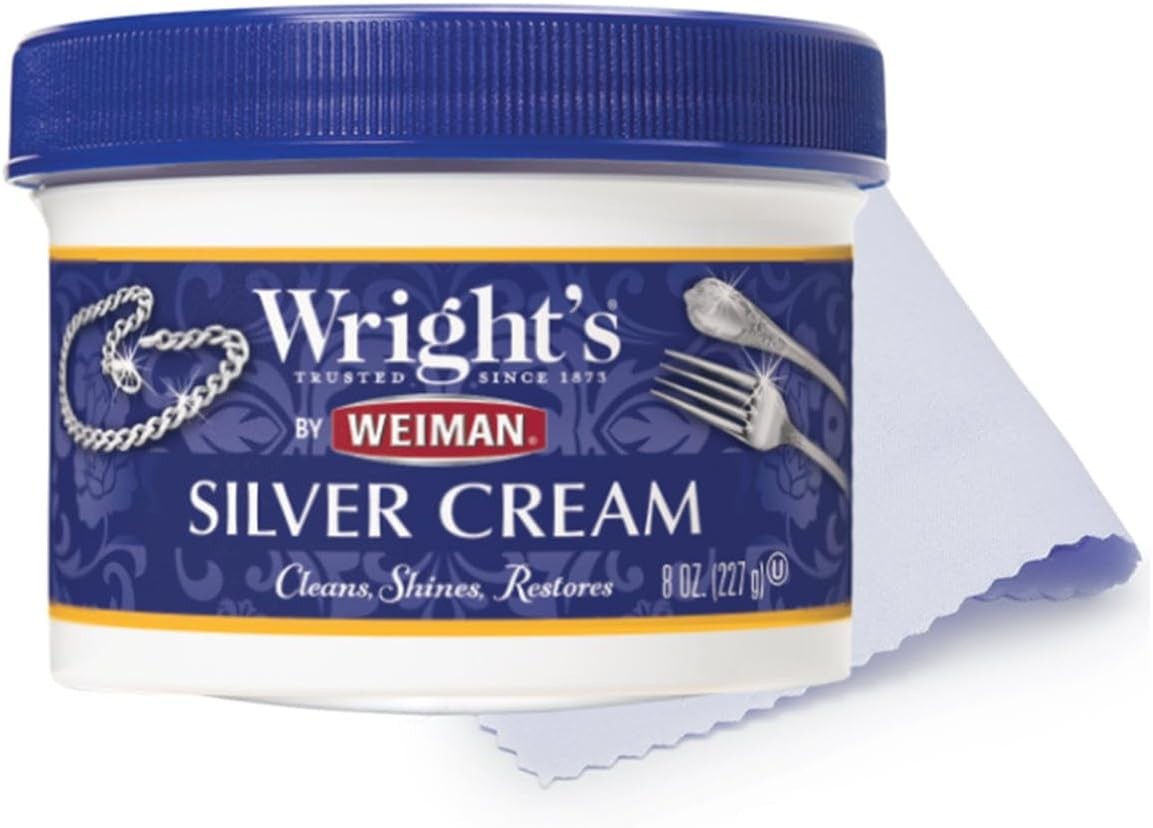 Wright’s Silver Cleaner and Polish Cream – 8 Ounce – Ammonia Free – Gently