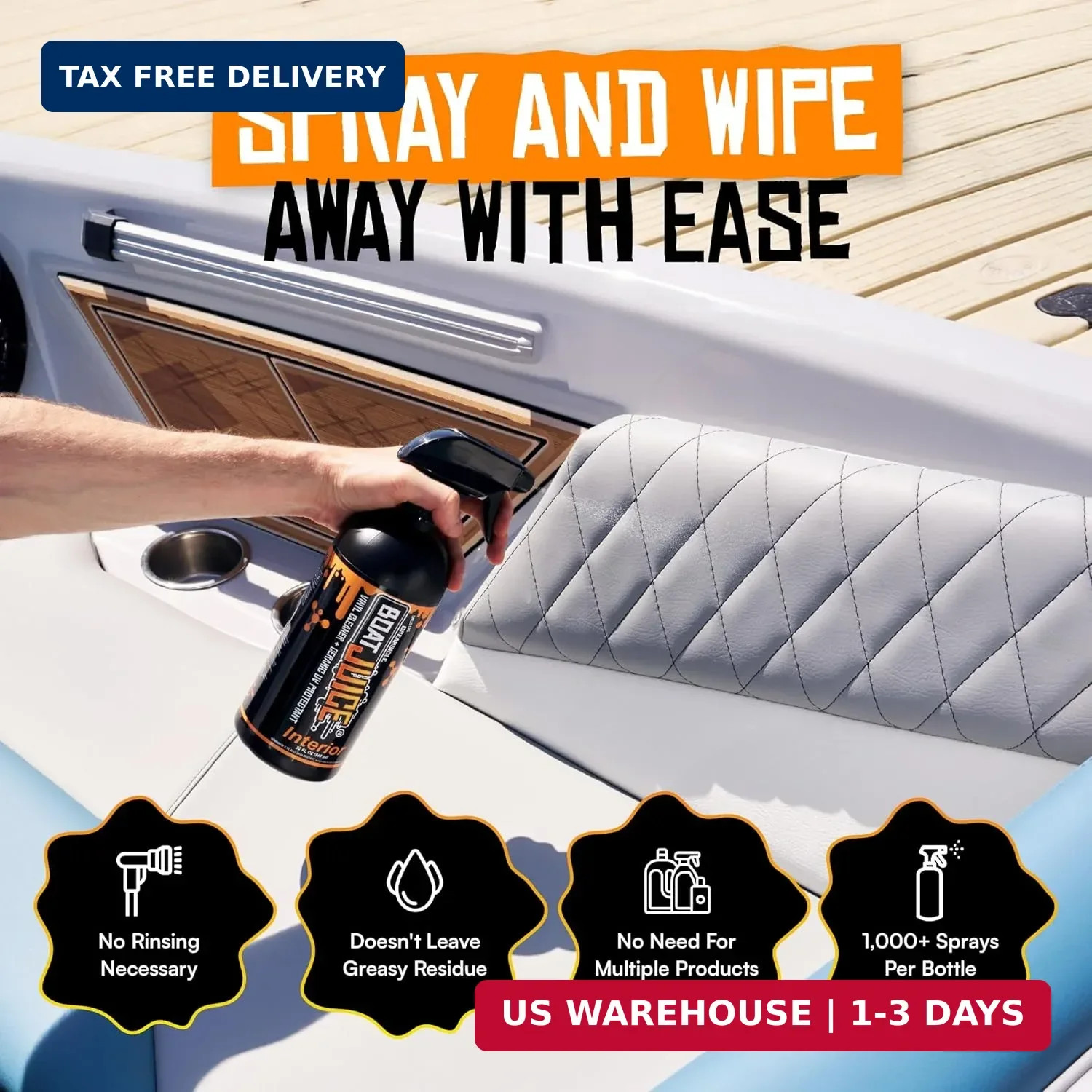 Boat Juice Interior 2-in-1 Vinyl Boat Seat Cleaner & Ceramic UV Protectant Spray