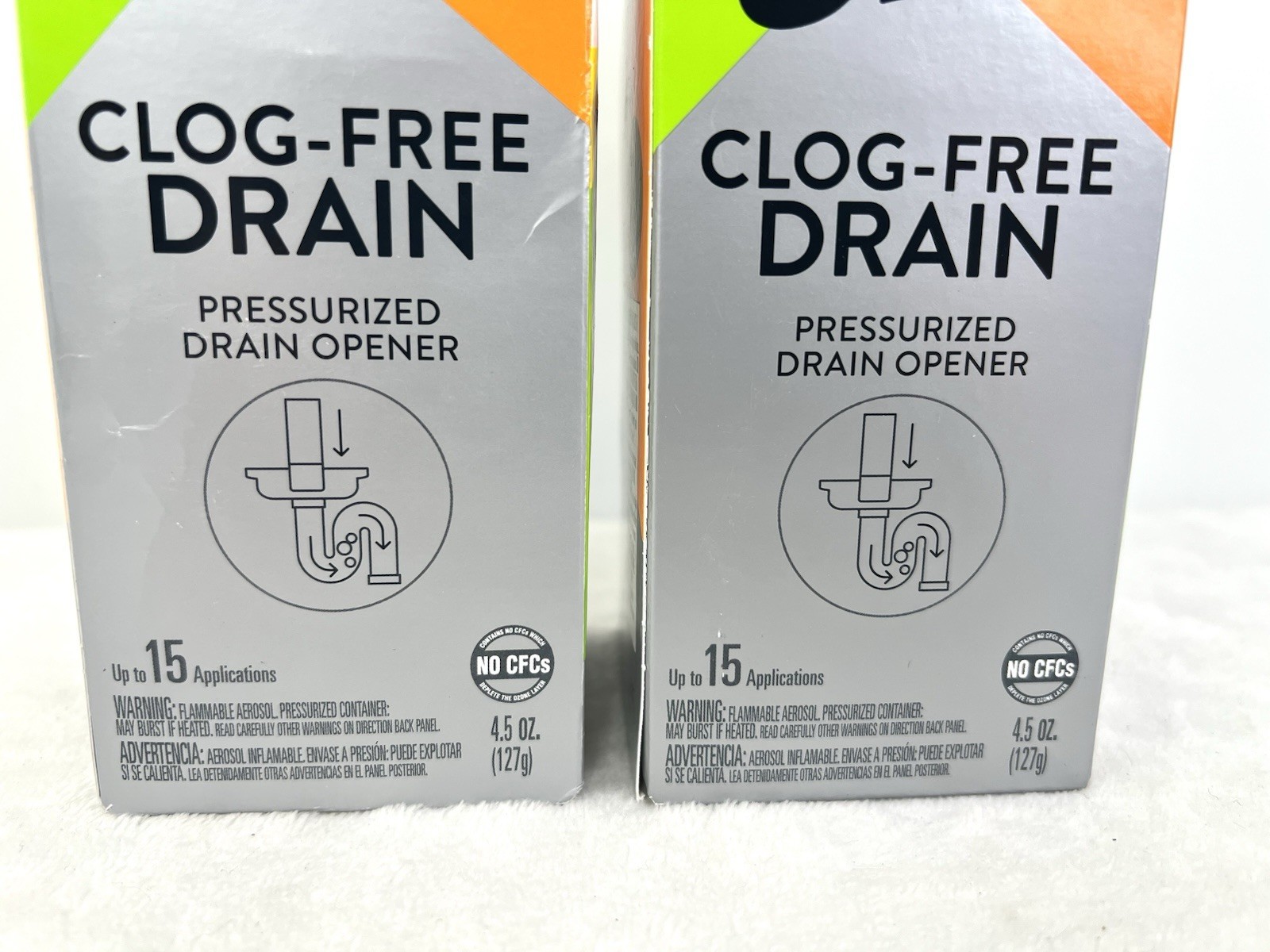 Lot 2 CLR Brand Clog-Free Drain Opener, Chemical-Free Pressurized Air Canister