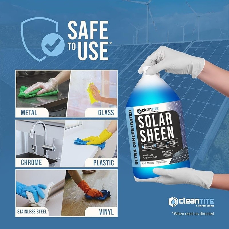 Super Concentrated Solar Panel Cleaner 1 Gallon Makes 512 Gallons Natural New
