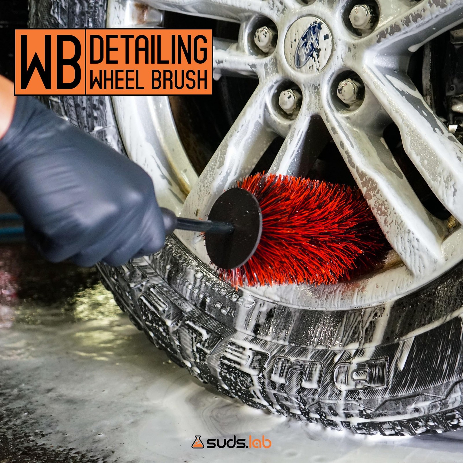 Premium Detailing Wheel Brush – 17.7 Scratch-Free Rim, Tire Wheel Cleaner