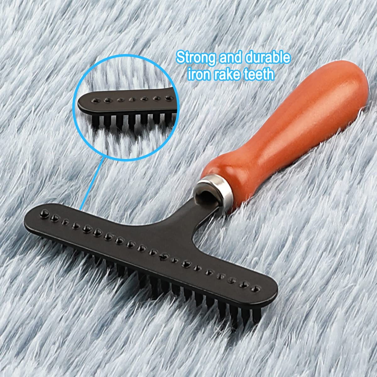 Carpet Rake for Shag Rug Grooming and Hair Removal – 4.3 Inch Width