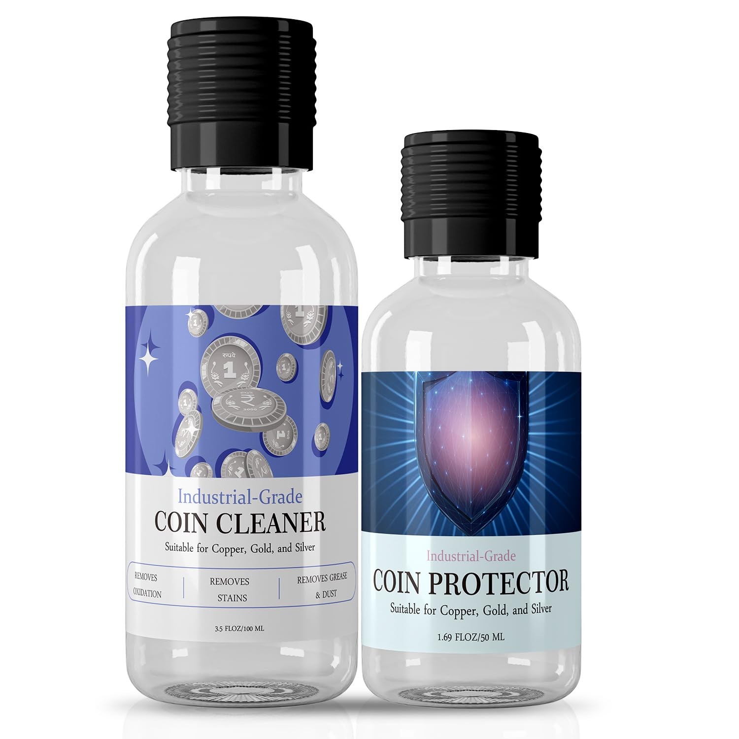 2Pcs Coin Cleaner and Protector Kit, Coin Cleaner for Collectors, Instant Ste…