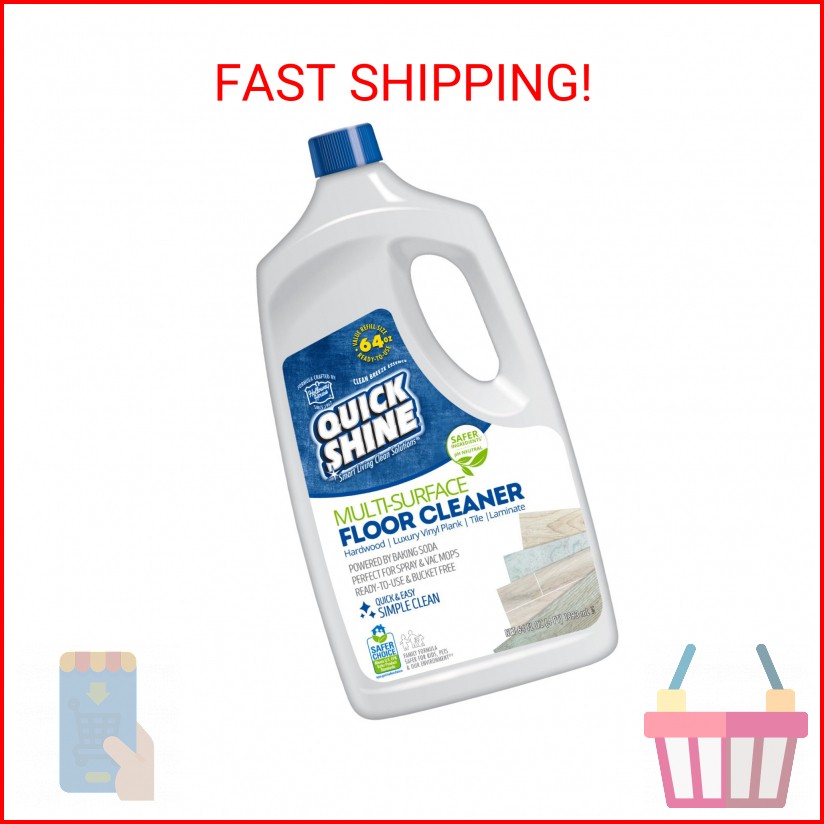 Quick Shine Multi Surface Floor Cleaner 64oz, Ready to Use-Streak Free-No Rinse,