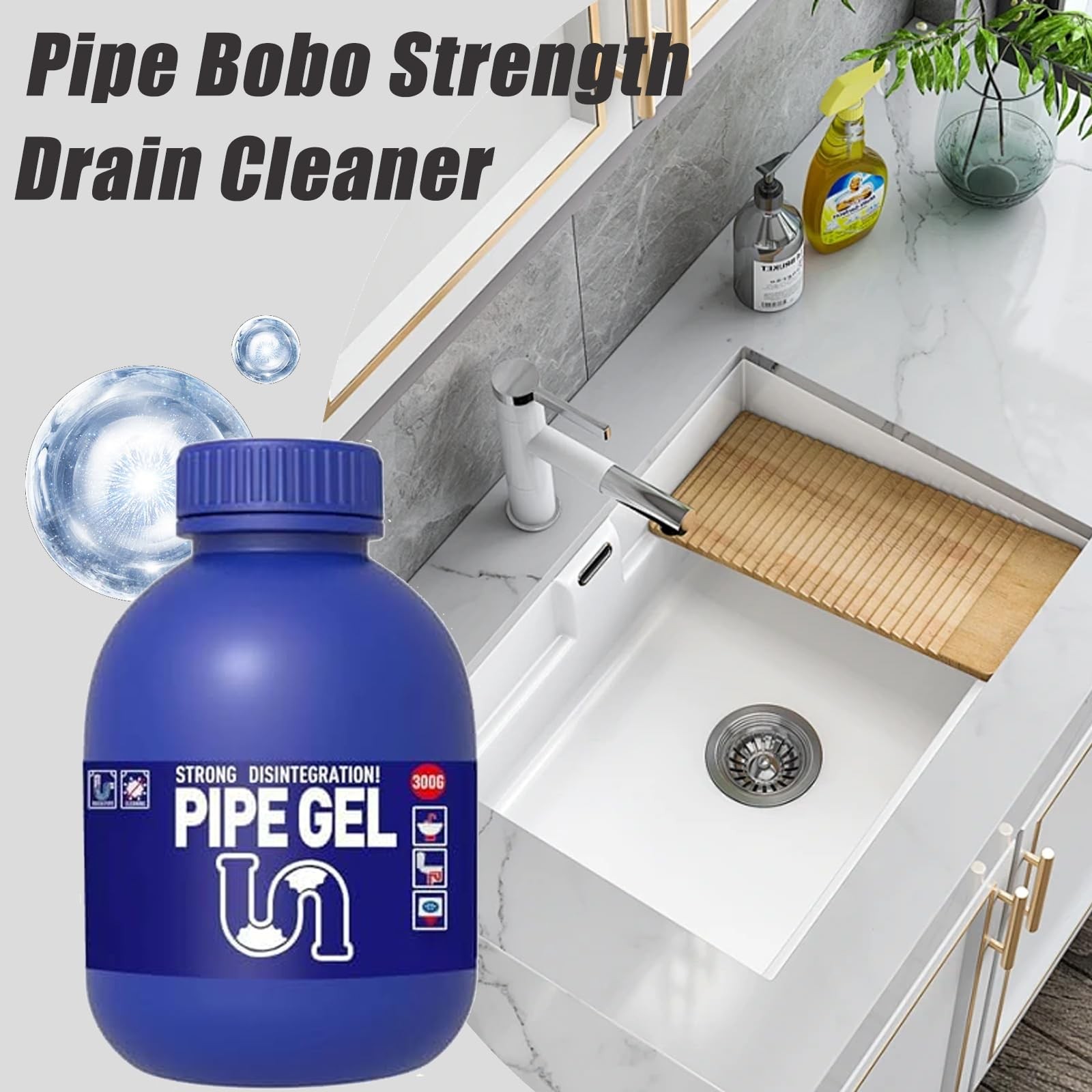 Pipe Bobo Drain Cleaner 10.6OZ, Professional-Grade Drain Clog Remover for Kit…