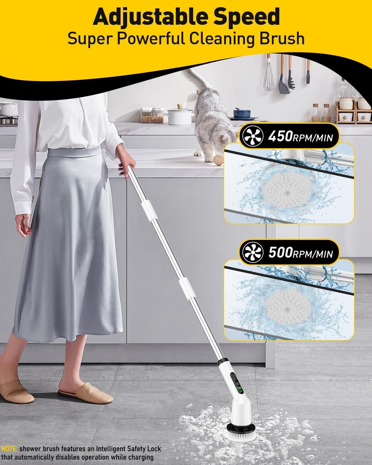 Electric Spin Scrubber for Cleaning Bathroom, Shower Scrubber Cordless Cleani…