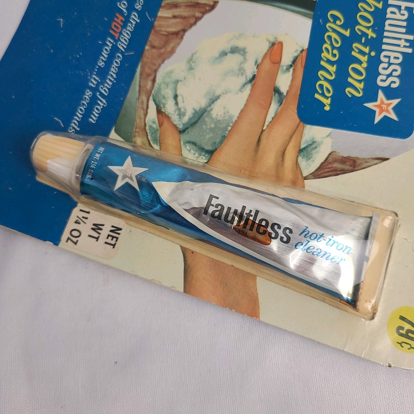 Faultless Hot Iron Cleaner Vintage NOS Sealed 1968 Package MCM NEW Advertising