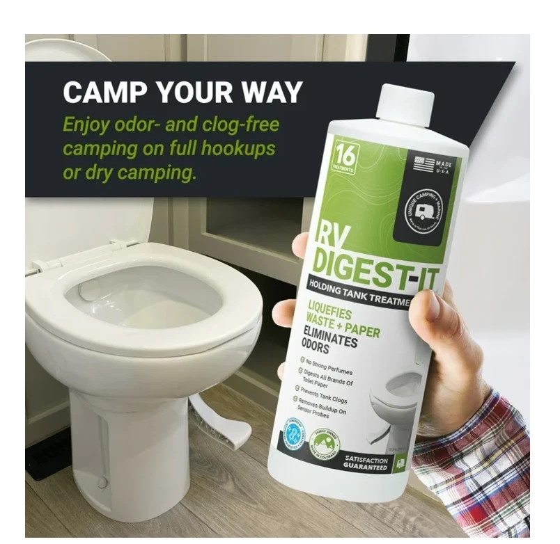 Unique RV Digest-It Holding Tank Treatment – Liquid 16 Treatments, 32 Oz.