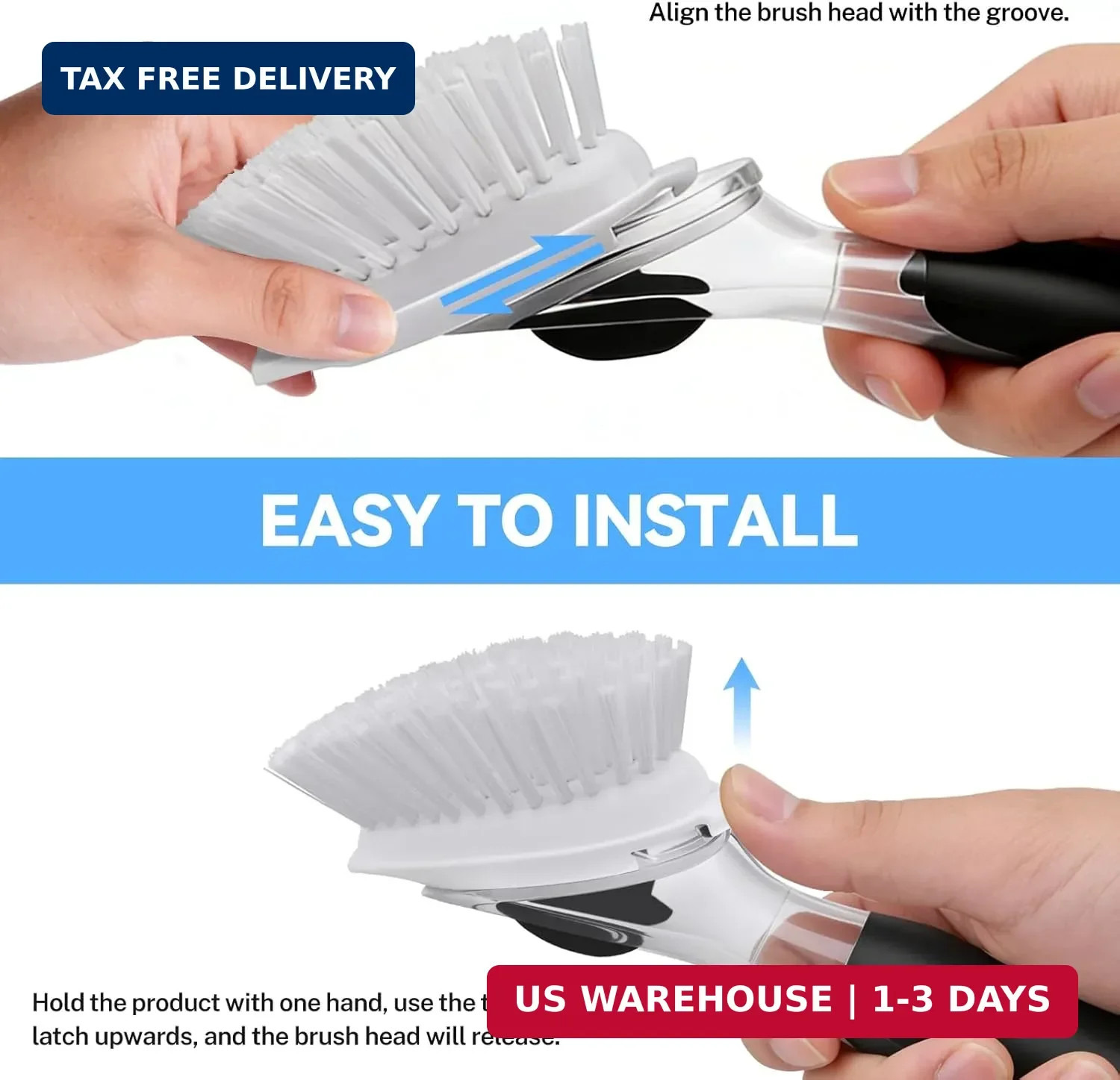 Dish Brush Refills 4 Pack, White Replacement BrushHeads Compatible with OXO Dish