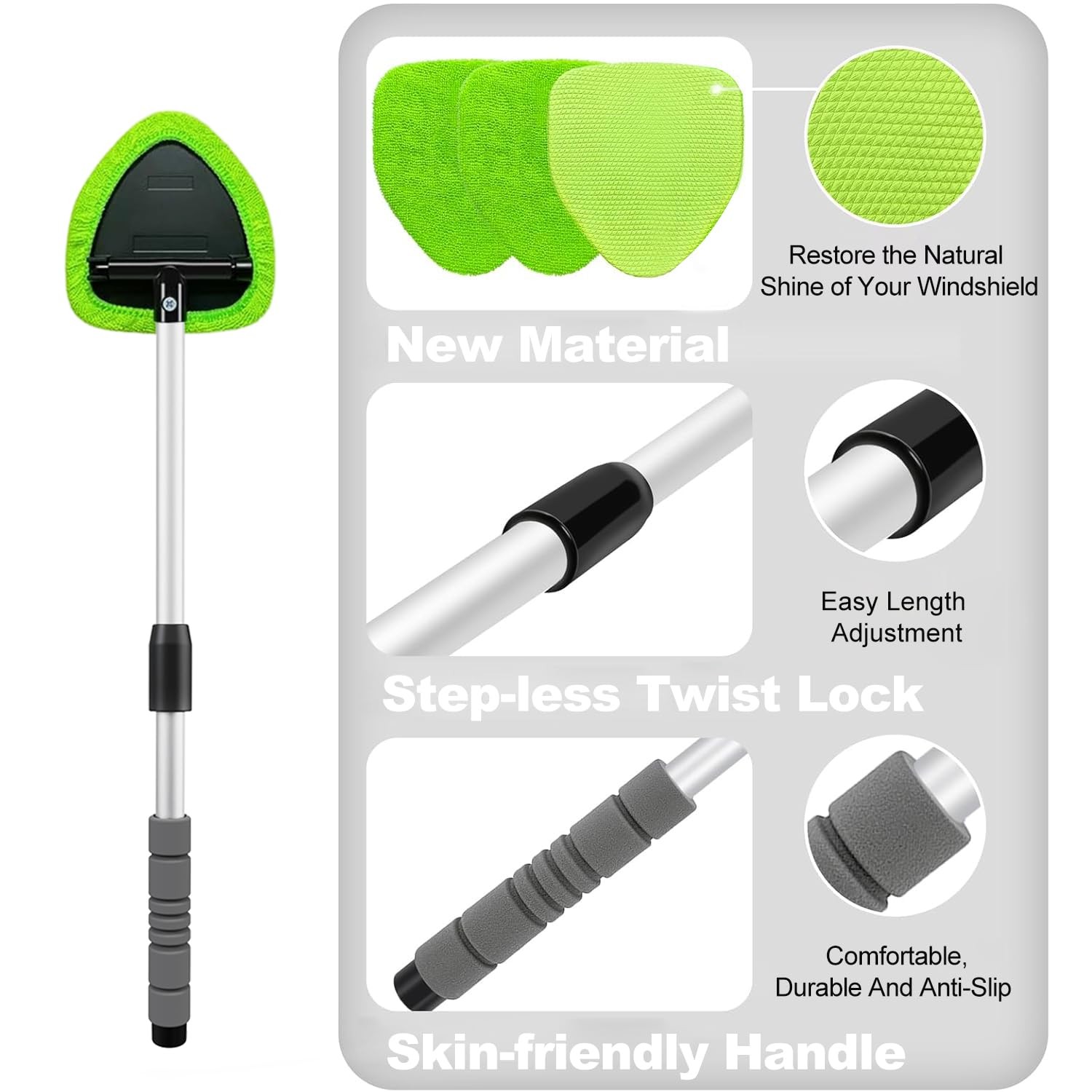 XINDELL 24inch Windshield Cleaner Tool – Upgrade Large Head Car Interior&Exte…