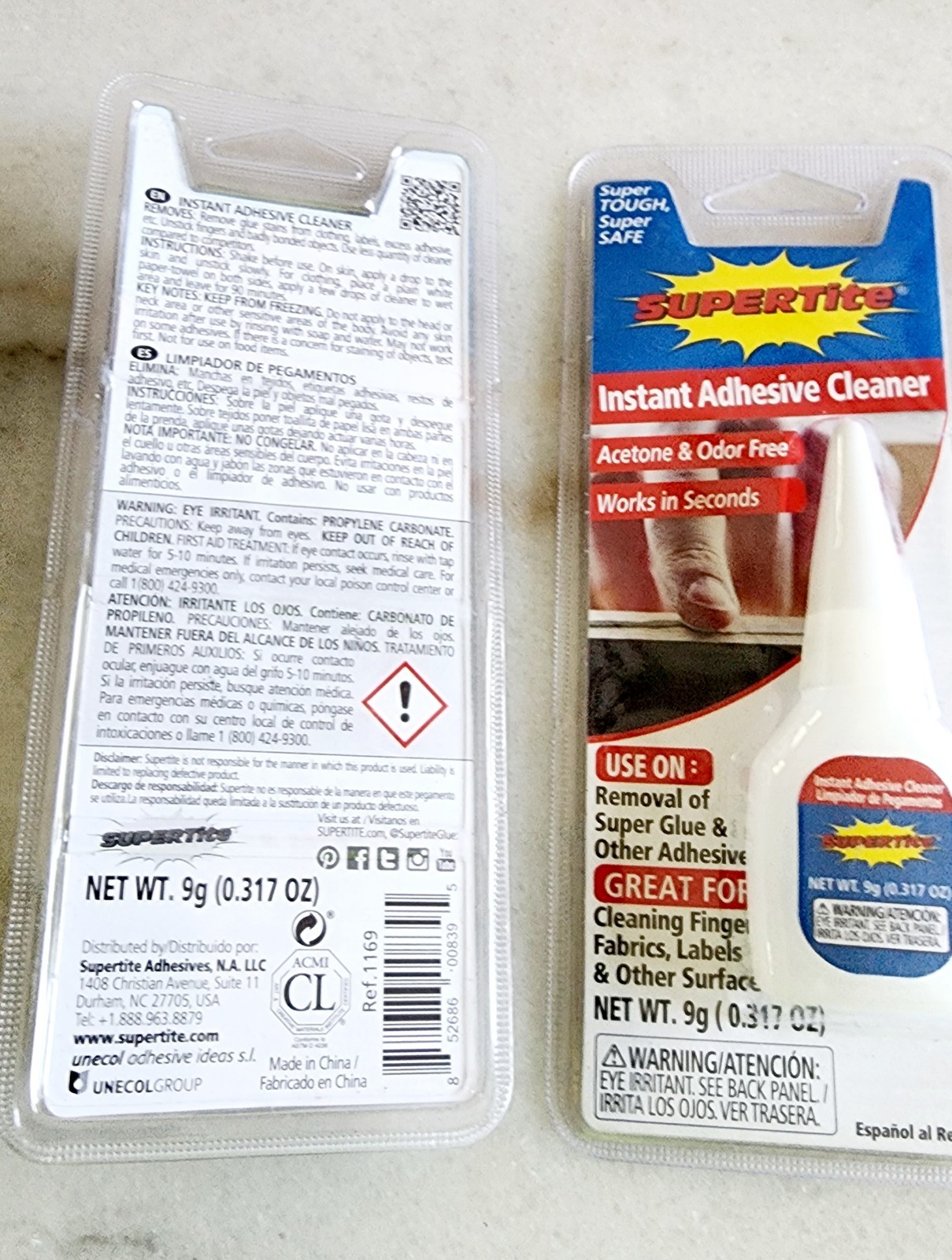 Lot 2 Supertite Instant Adhesive Cleaner Acetone, And Odor Free, Fingers, Fabric