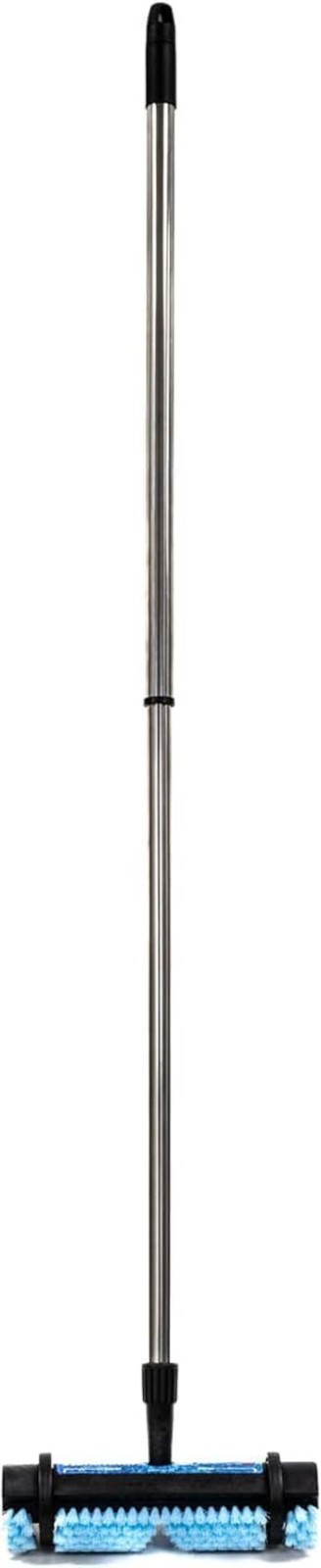 Ergonomic 2-in-1 Carpet Scrubber with Long Handle & Stain-Removing Shampoo