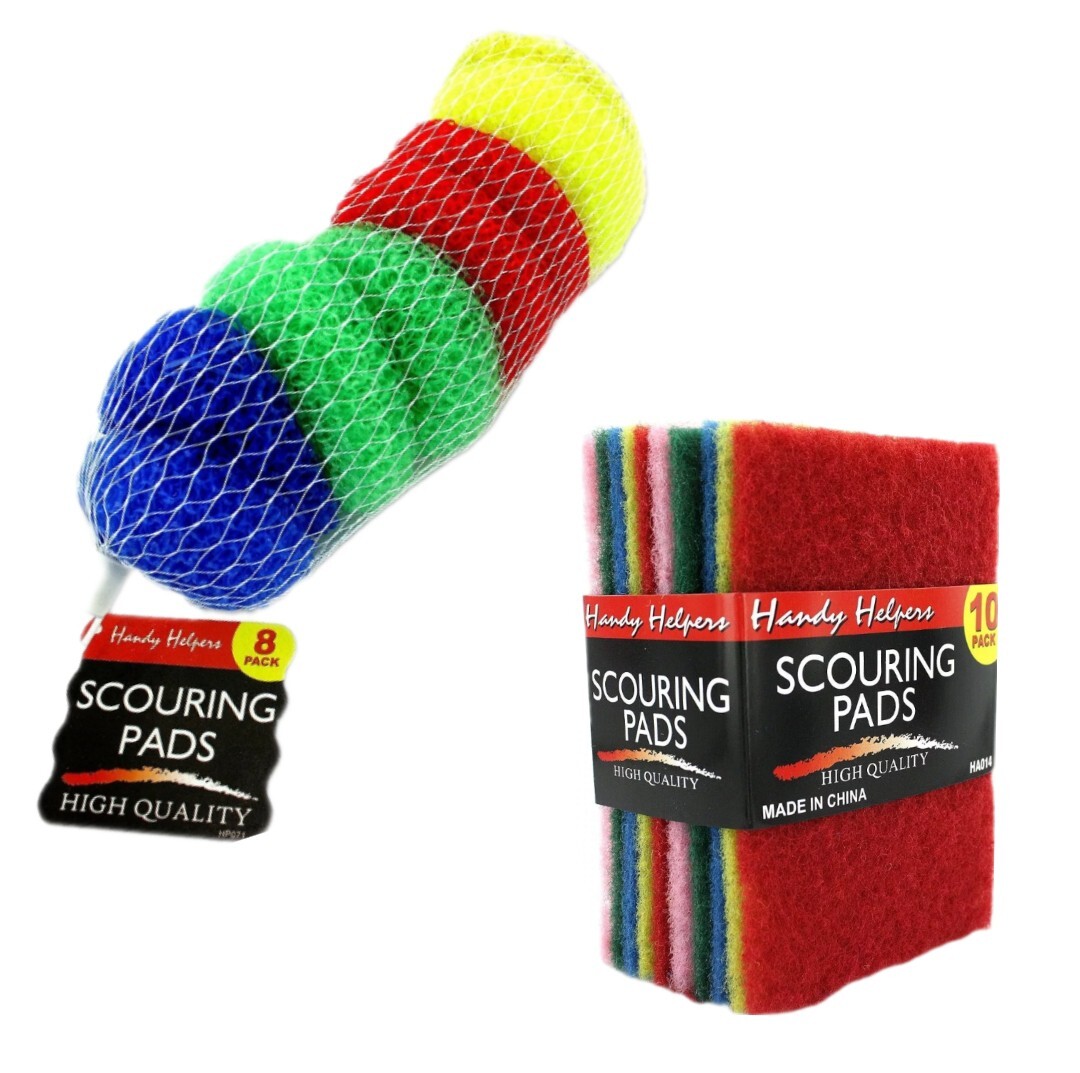 18pc Handy Helpers Multi-Colored Scouring Scrubbing Pads Set