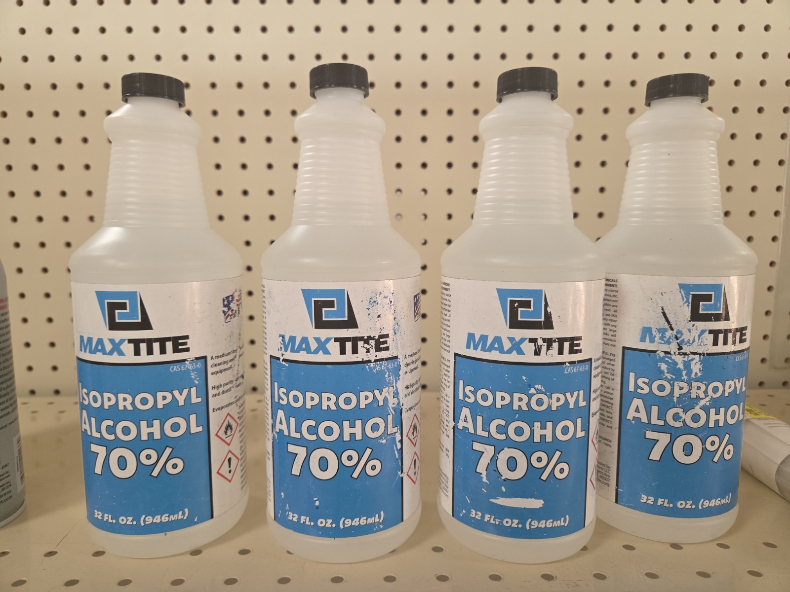 (4) Maxtite Isopropyl Alcohol 70%, 32 Fl Oz/ea. Total One Gallon