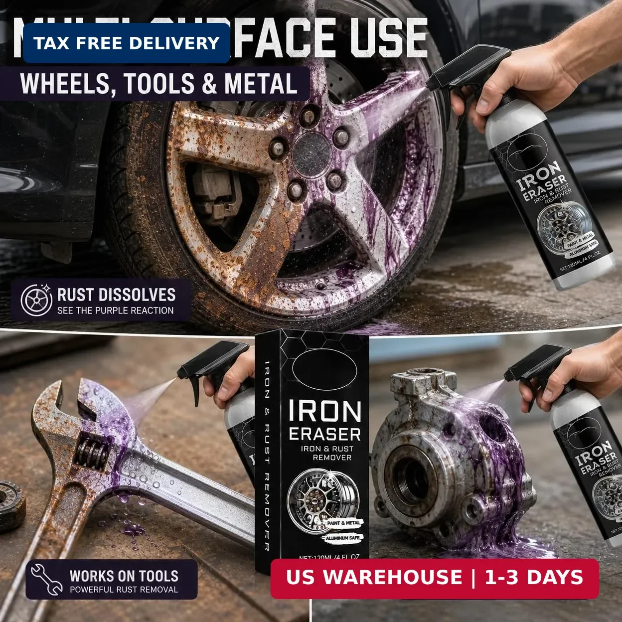 120ml Fast Iron and Rust Remover Spray for Cars, Wheels, Paint and Metal | 120ml