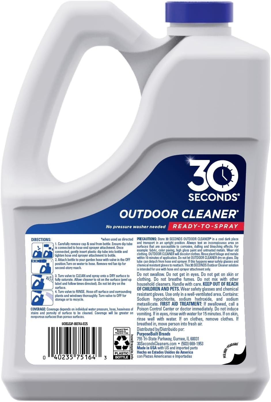2-Pack Outdoor Cleaner – Effortless Algae, Mold Removal with Hose Sprayer
