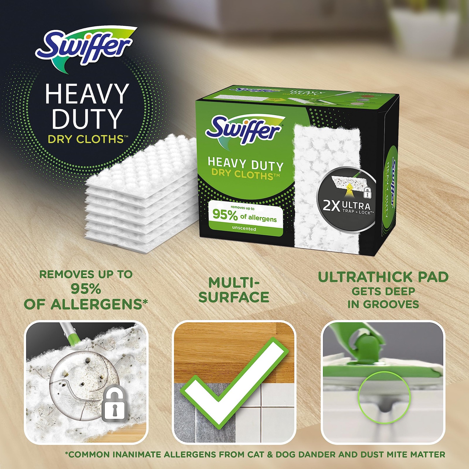 Heavy Duty Dry Sweeper Cloth Refills Floor Cleaning Unscented 32 Count