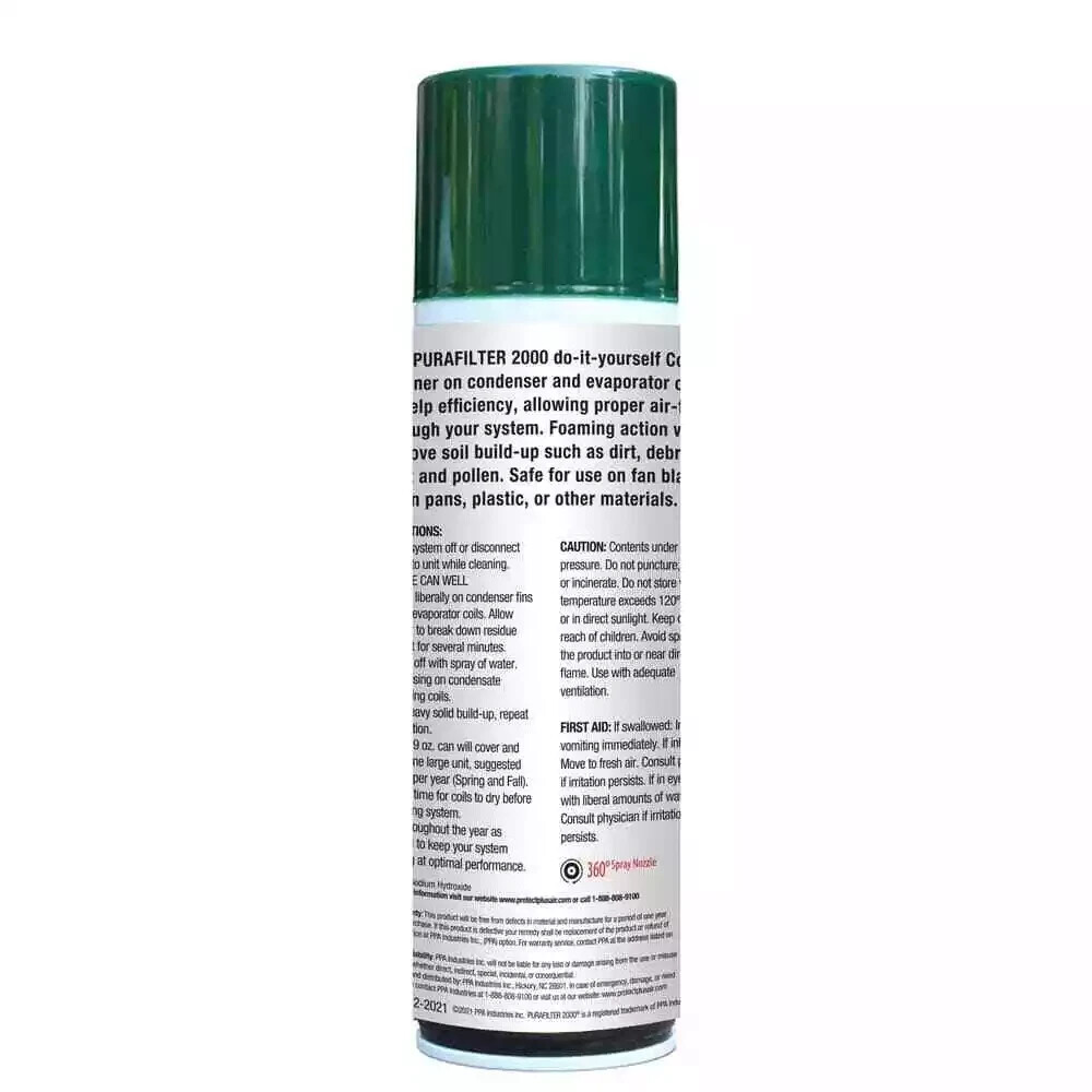 PURAFILTER 2000 Foaming Coil Cleaner Great for HVAC A/C Units & Evaporator Coils