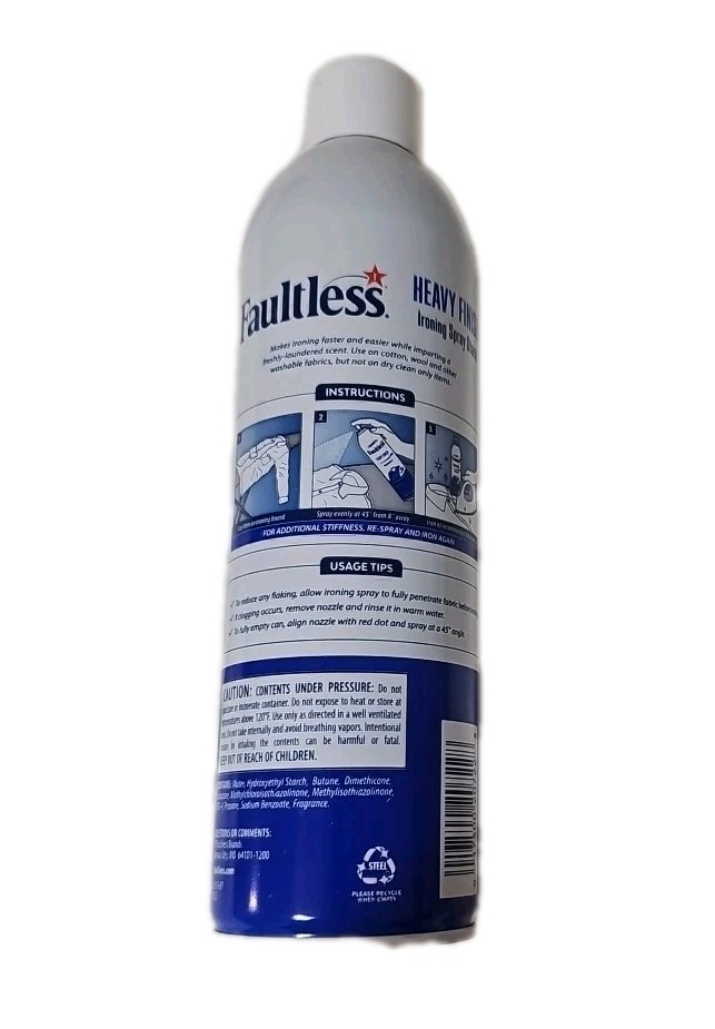 Faultless Fresh Scent Professional Formula Heavy Starch Spray 20 Ounce Can