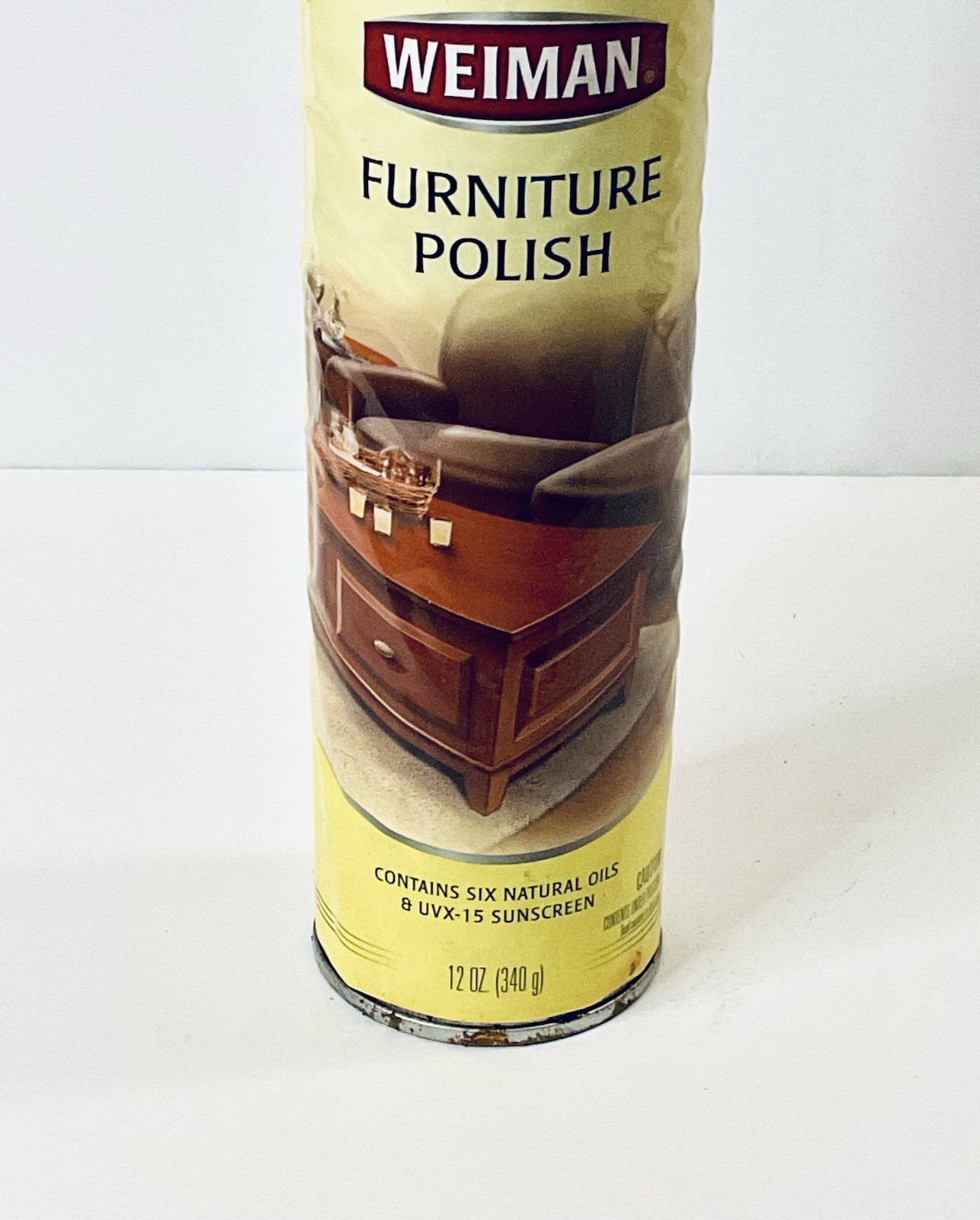 WEIMAN FURNITURE POLISH W/ NATURAL OILS & SUNSCREEN 12 OZ NEW OLD STOCK