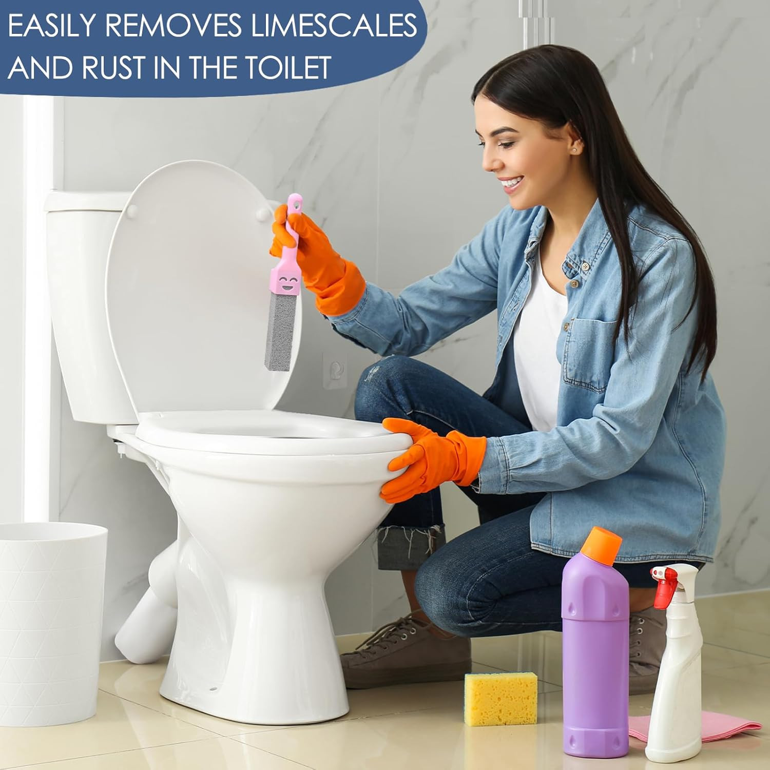 36 Pack Pumice Stone Toilet Bowl Cleaner Handle Pumice Stone Cleaning Toilets